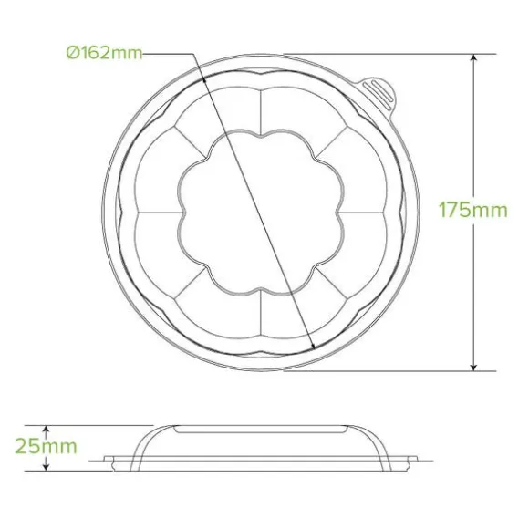 840 & 1,080ml / 24 & 32oz Clear Salad BioBowl Lid