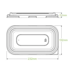 750 & 1,000ml Clear RPET Takeaway Lid