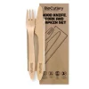 19cm Coated Wood Knife, Fork & Napkin Set