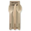 16cm Wood Knife, Fork, Spoon & Napkin Set