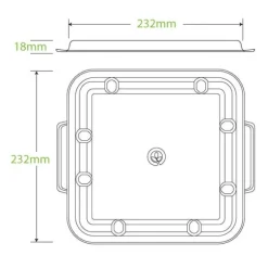 3-Compartment Large Natural Plant Fibre Takeaway Lid