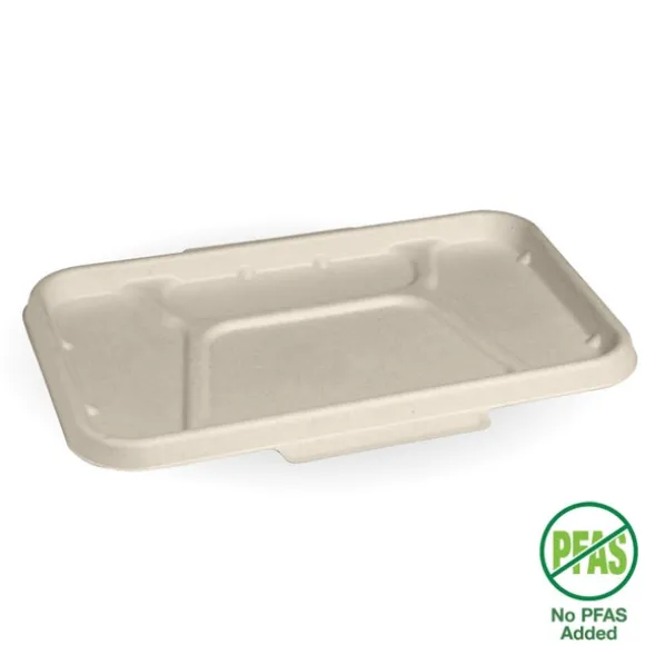 4-Compartment Natural Plant Fibre Takeaway Lid