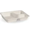 3-Compartment White Plant Fibre Takeaway Base