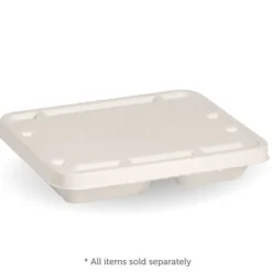 3-Compartment White Plant Fibre Takeaway Base