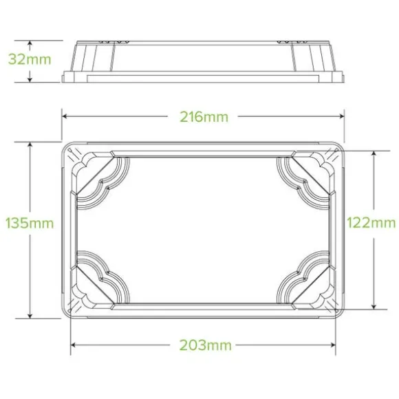 Large PLA Sushi Tray Lid