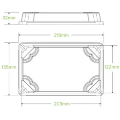 Large Plant Fibre Sushi Tray PET Lid