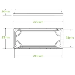 Long PLA Sushi Tray Lid