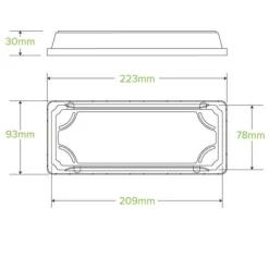 Long Plant Fibre Sushi Tray PET Lid