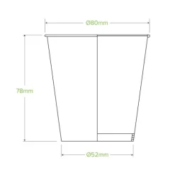 200ml / 6oz (80mm) Green Cold Paper BioCup