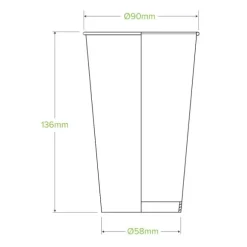 500ml / 16oz (90mm) Green Cold Paper BioCup