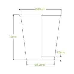 230ml / 6oz (80mm) Kraft Green Stripe Single Wall BioCup