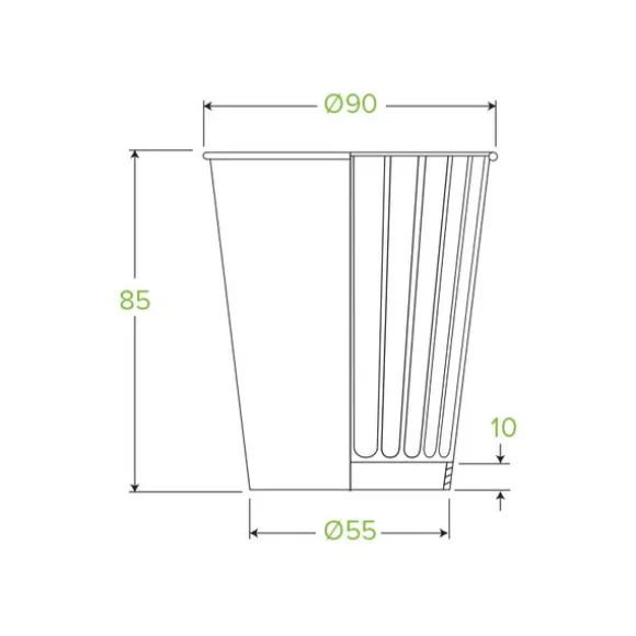 295ml / 8oz (90mm) Leaf Double Wall BioCup
