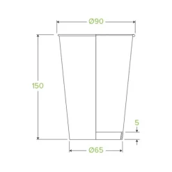 595ml / 20oz (90mm) Leaf Single Wall BioCup