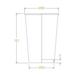 320ml / 10oz (80mm) White Green Line Single Wall BioCup