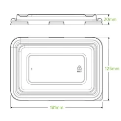 500ml & 600ml Clear RPET Takeaway Lid