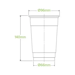 600ml Clear Unbranded BioCup