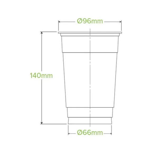 600ml Clear Unbranded BioCup