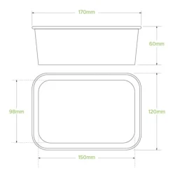 750ml Kraft BioBoard Takeaway Base