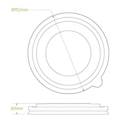 500-1,000ml PLA Kraft BioBowl lid