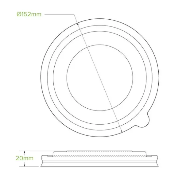 500-1,000ml PLA Kraft BioBowl lid