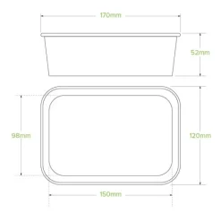 650ml White BioBoard Takeaway Base