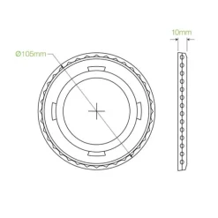 105mm Clear PET Flat Cold Paper BioCup Lid
