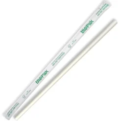 6mm Individually Wrapped Regular White BioStraws