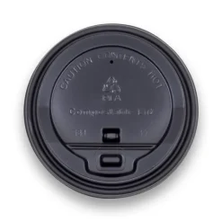 90mm Large Black Reclosable PLA BioCup Lid