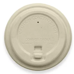 90mm Large Natural Reclosable Plant Fibre BioCup Lid