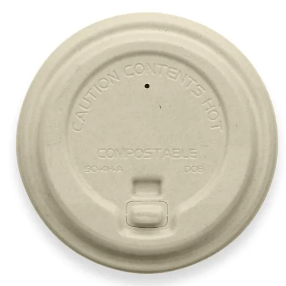 90mm Large Natural Reclosable Plant Fibre BioCup Lid