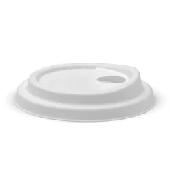 90mm Large White Plant Fibre Strawless BioCup Lid
