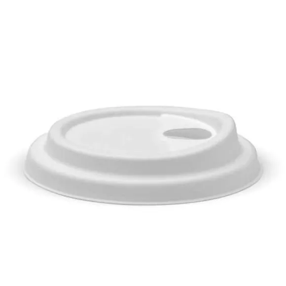 90mm Large White Plant Fibre Strawless BioCup Lid