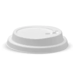 90mm Large White Reclosable Plant Fibre BioCup Lid