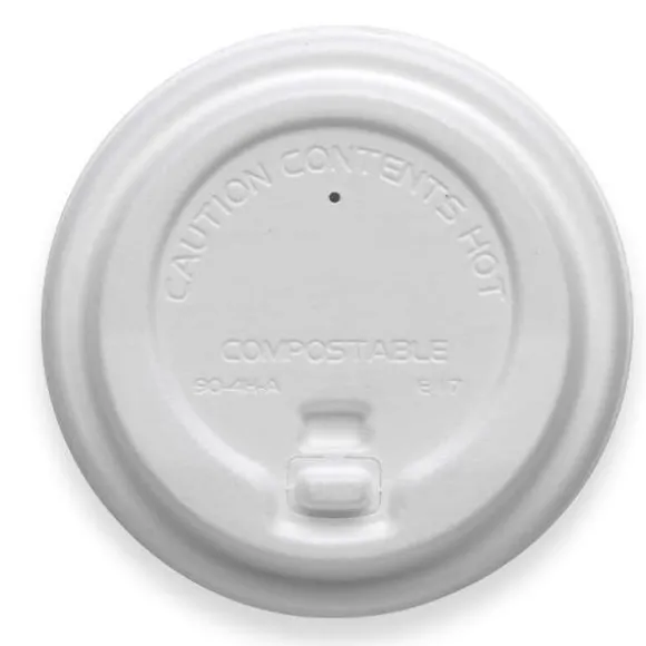 90mm Large White Reclosable Plant Fibre BioCup Lid