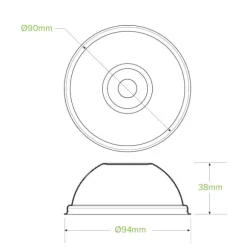 90mm Plant Fibre Dome Cold Paper BioCup Lid