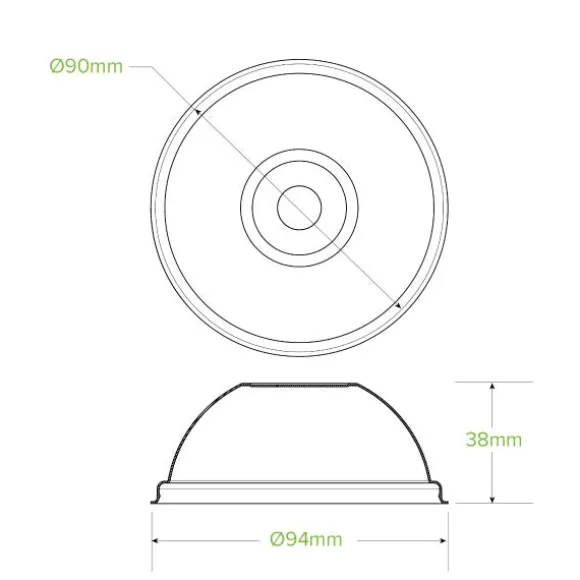 90mm Plant Fibre Dome Cold Paper BioCup Lid