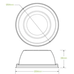 90mm Plant Fibre Wide Hole Dome Cold Paper BioCup Lid