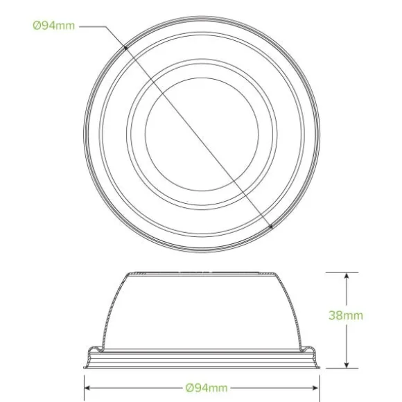 90mm Plant Fibre Wide Hole Dome Cold Paper BioCup Lid