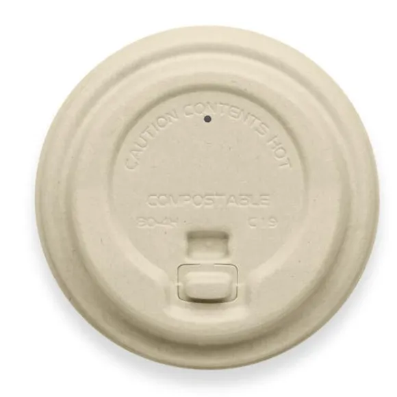 80mm Small Natural Reclosable Plant Fibre BioCup Lid