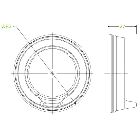 80mm Small White PS Sipper BioCup Lid
