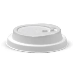 80mm Small White Reclosable Plant Fibre BioCup Lid