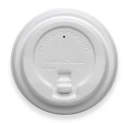 80mm Small White Reclosable Plant Fibre BioCup Lid