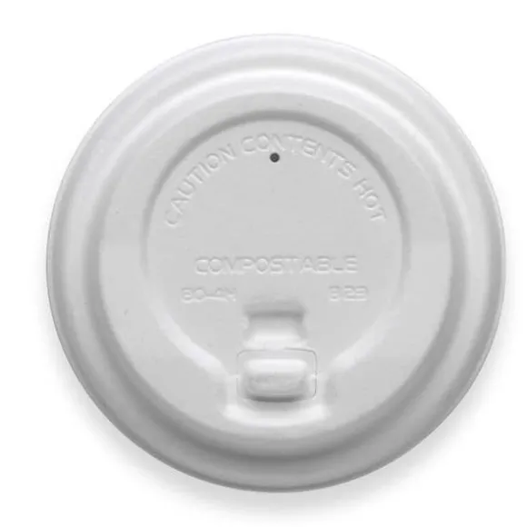 80mm Small White Reclosable Plant Fibre BioCup Lid
