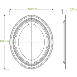 26x19cm / 10.25x7.75" Oval Plant Fibre Plate