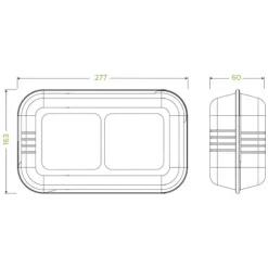 28x16x7cm / 11.6x6x3in 2-Compartment White Plant Fibre Clamshell