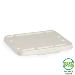 2 & 3-Compartment White Plant Fibre Takeaway Lid