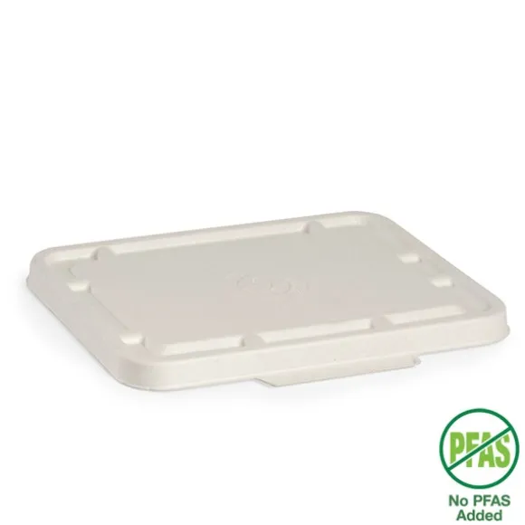 2 & 3-Compartment White Plant Fibre Takeaway Lid