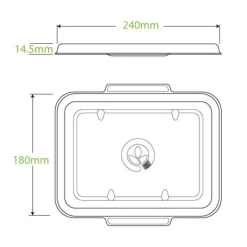 2 & 3-Compartment White Plant Fibre Takeaway Lid