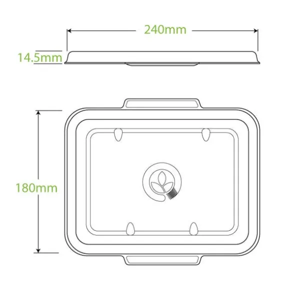 2 & 3-Compartment White Plant Fibre Takeaway Lid