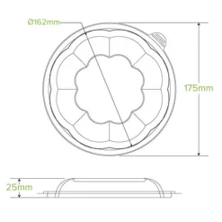 840 & 1,080ml / 24 & 32oz Clear Salad BioBowl Lid
